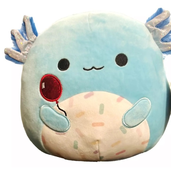 Squishmallows Clutch The Axolotl 8" Plush, Blue Axolotl Holding Balloons, RARE - Picture 1 of 5